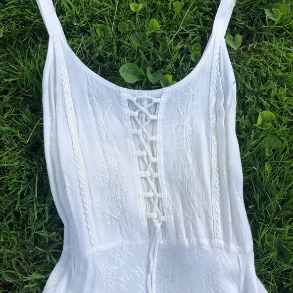 ❤️SOLD ON DEPOP❤️ Vintage 90s Fairy Boho Maxi Corset Sun Dress Fairycore - Picture 2 of 6